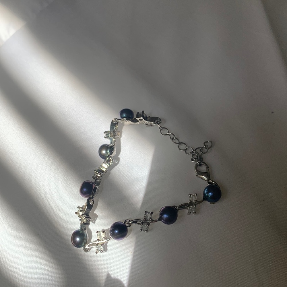 Genuine Black pearl bracelet Small